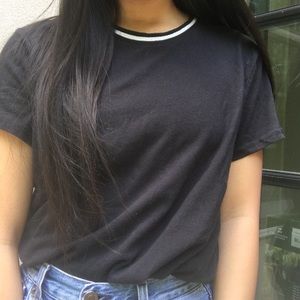 NWT A&F Black Tee